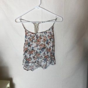 Crochet Floral Crop Top Small